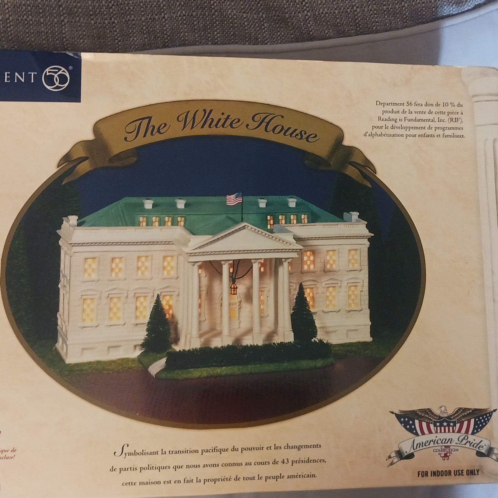 Department 56 American Pride The White House Illuminated Ceramic House 1990s