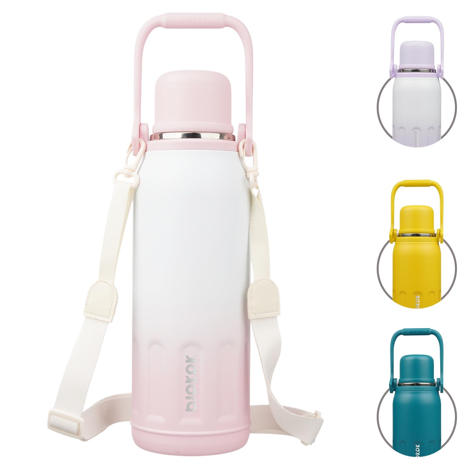 BJPKPK Insulated 50oz Thermal Water Bottle with Lid and 50 Ounces, Pink Pearl BJPKPK Insulated 50oz Thermal Water Bottle with Lid and 50 Ounces, Pink Pearl