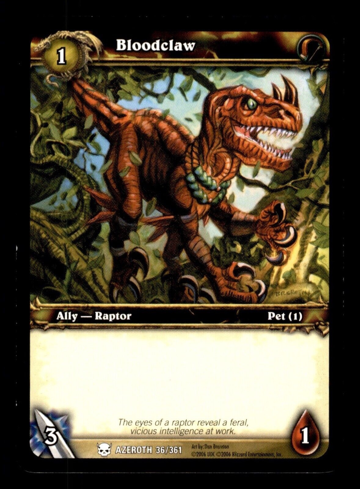 Bloodclaw Azeroth 36/361 Common World Of Warcraft WOW TCG Card Bloodclaw Azeroth 36/361 Common World Of Warcraft WOW TCG Card