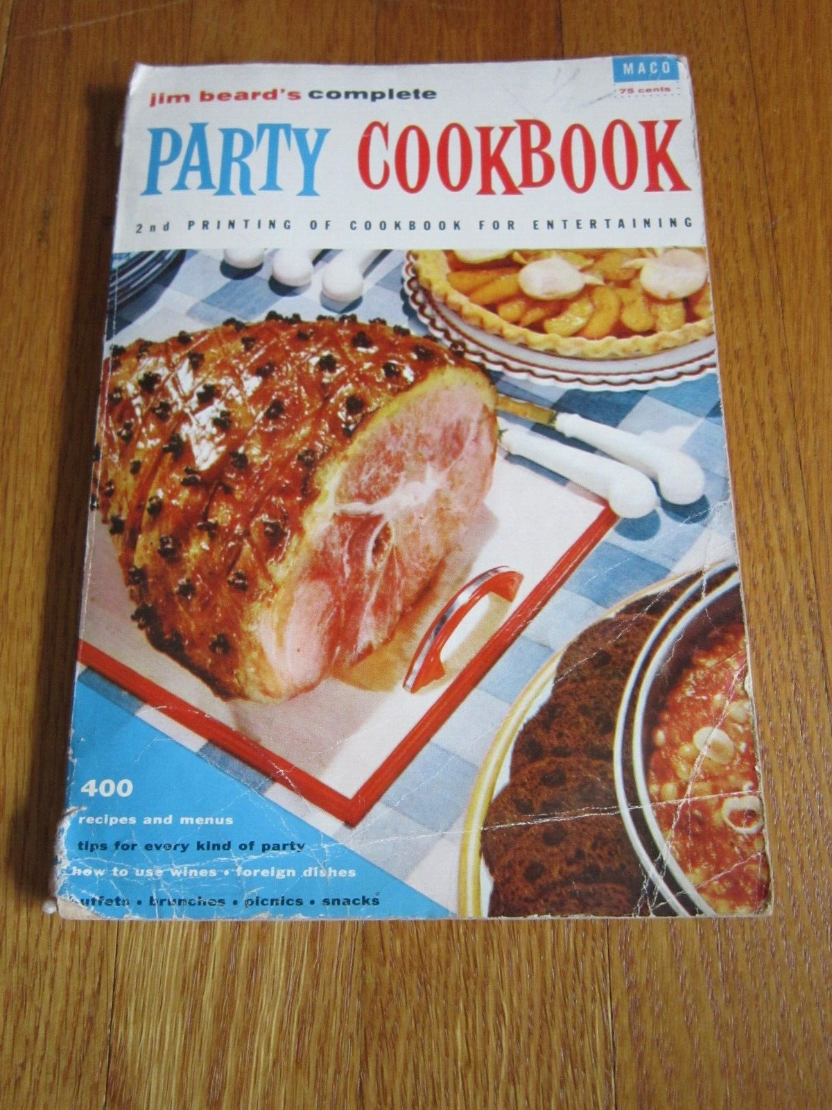 Vtg James Beard 1950s Party Cookbook Menus Retro Recipes Entertaining Elegant