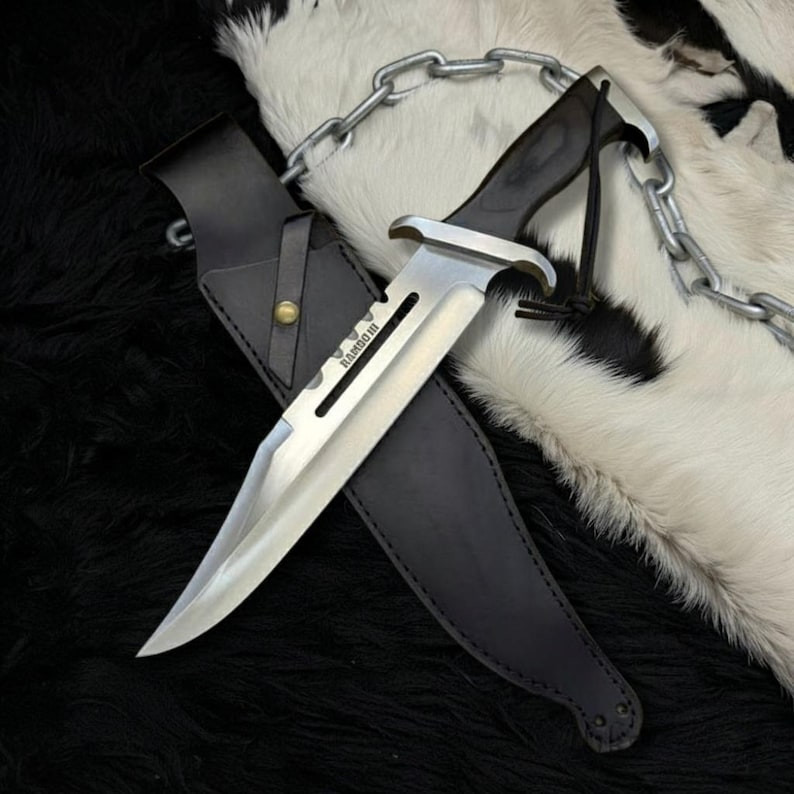 John Rambo III Signature Bowie Fixed Blade Knife Wood Handle