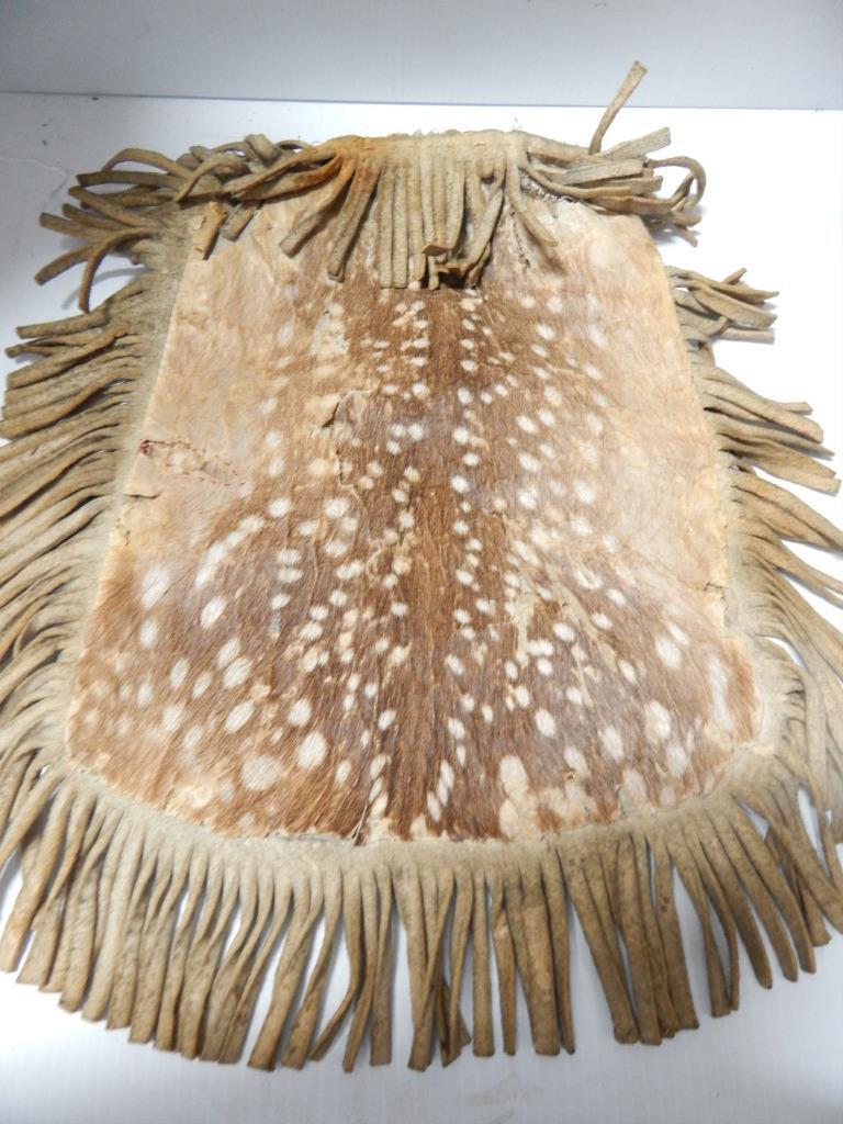 ANTIQUE 1890s BLACKFEET (PIKUNI) PLAINS INDIAN  DOE HIDE POUCH / BAG EARLY+NICE
