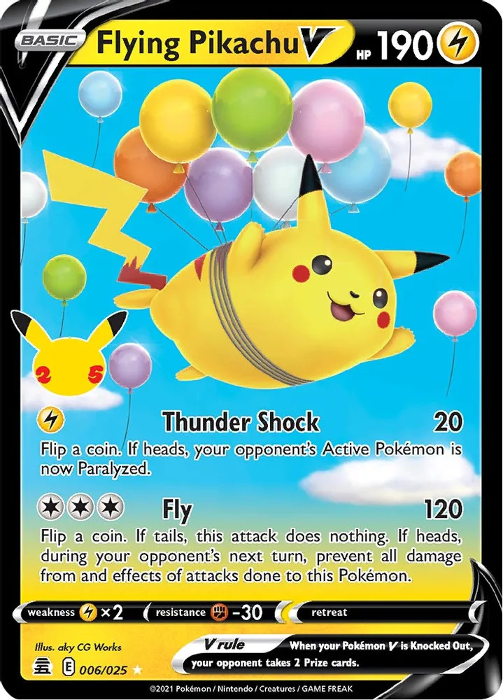 Pokemon Celebrations Flying Pikachu V #006/025 Holo NM