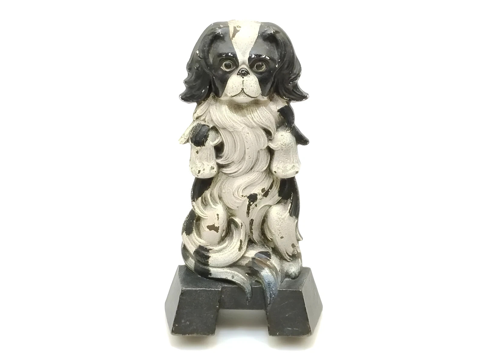 RARE 1920s JUDD Cast Iron King Charles Cavalier Dog Door Stop 9