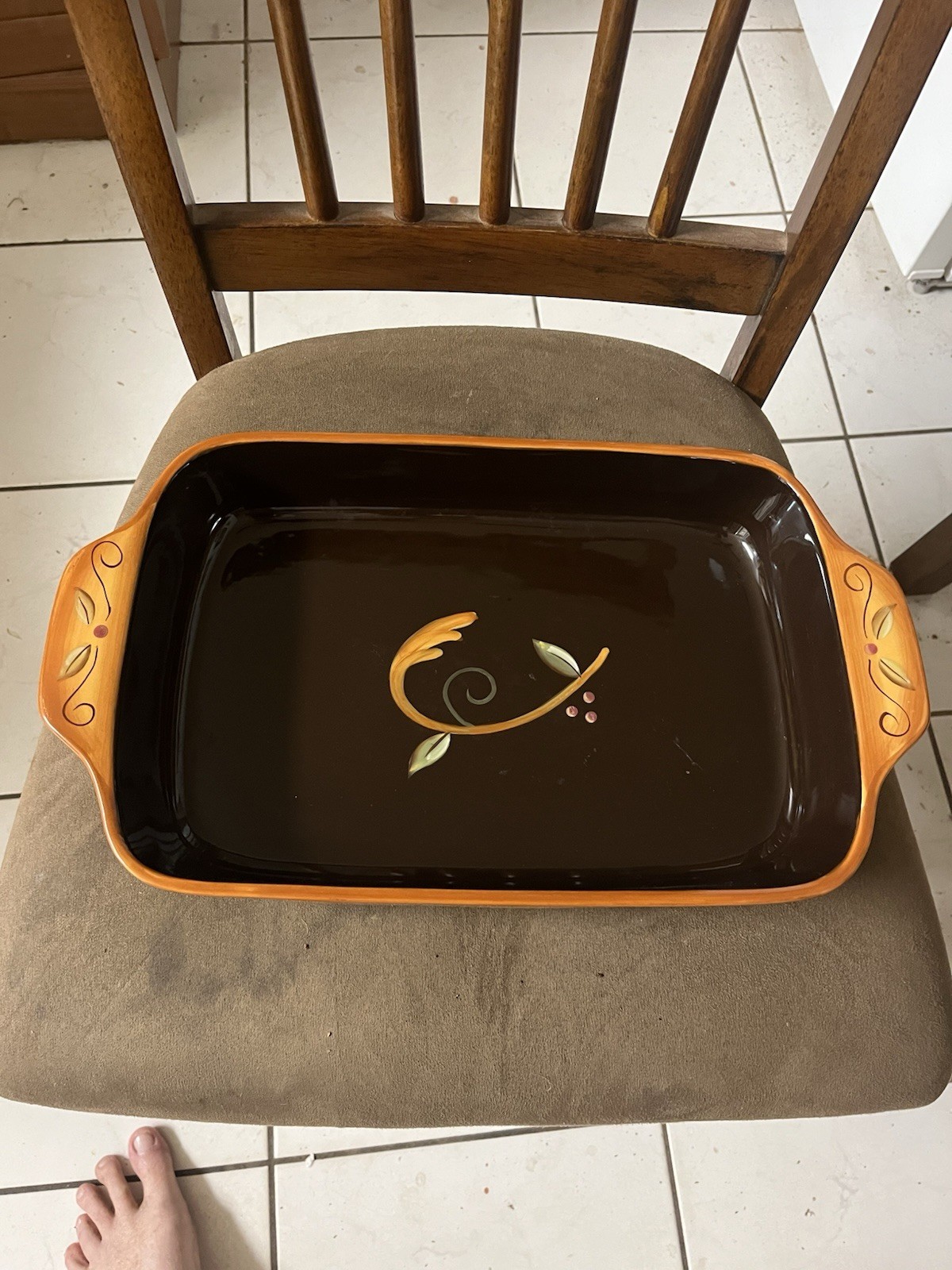Demdaco Chocolate Berries Large 16 x 9 Baking Dish--Very Rare Find