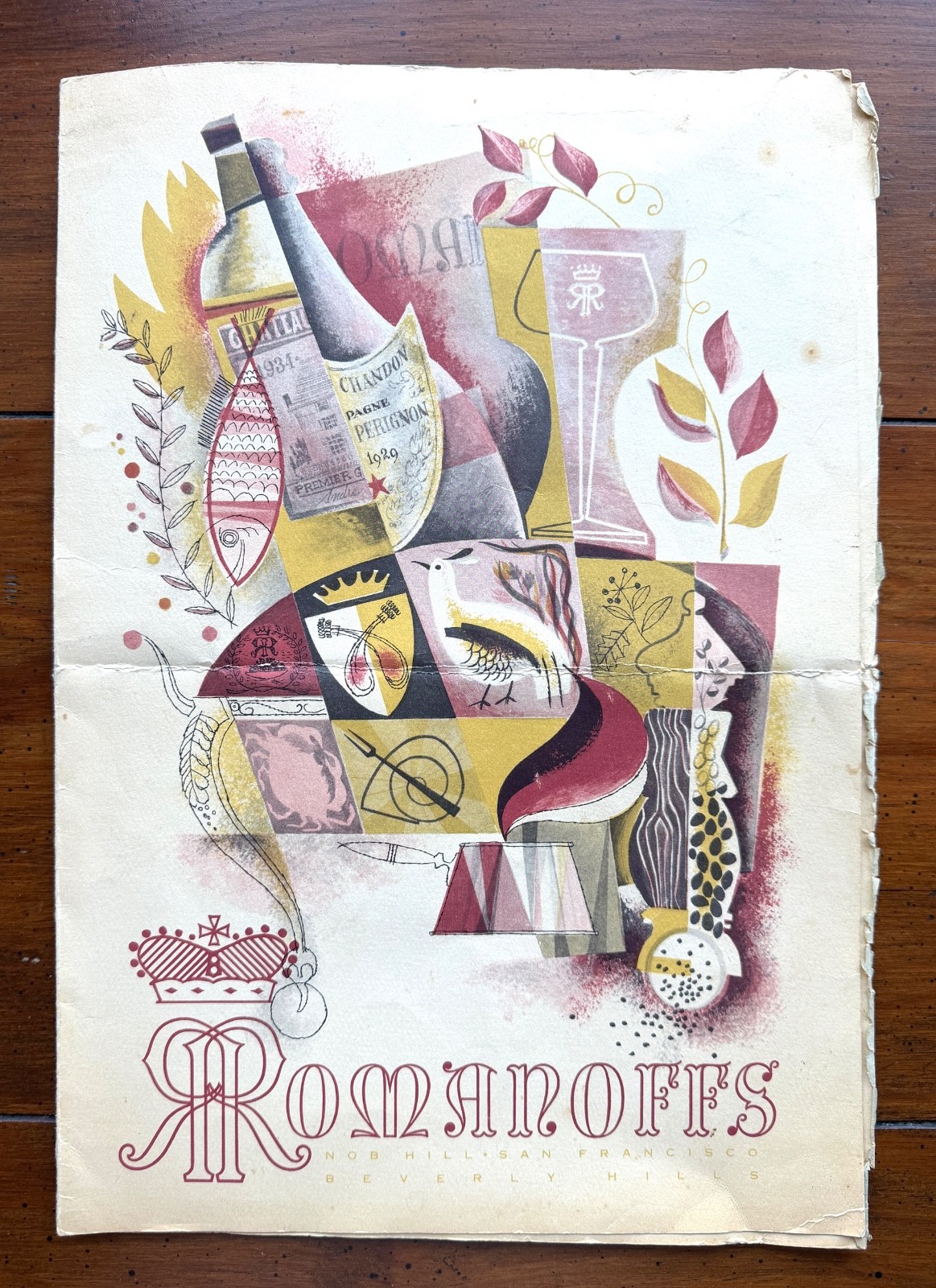 Vintage 1950s Romanoffs Restaurant Menu Beverly Hills Rodeo Drive Los Angeles