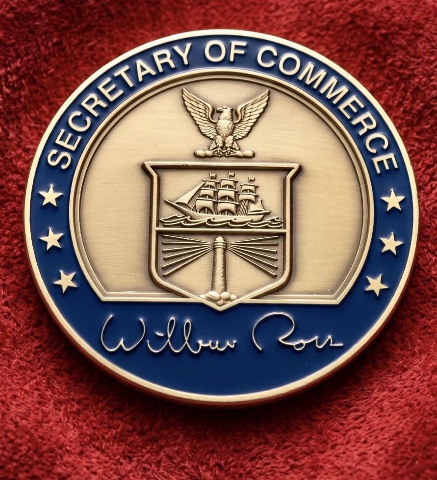 Rare Authentic President Trump 45 Commerce Secretary Wilbur Ross Challenge Coin