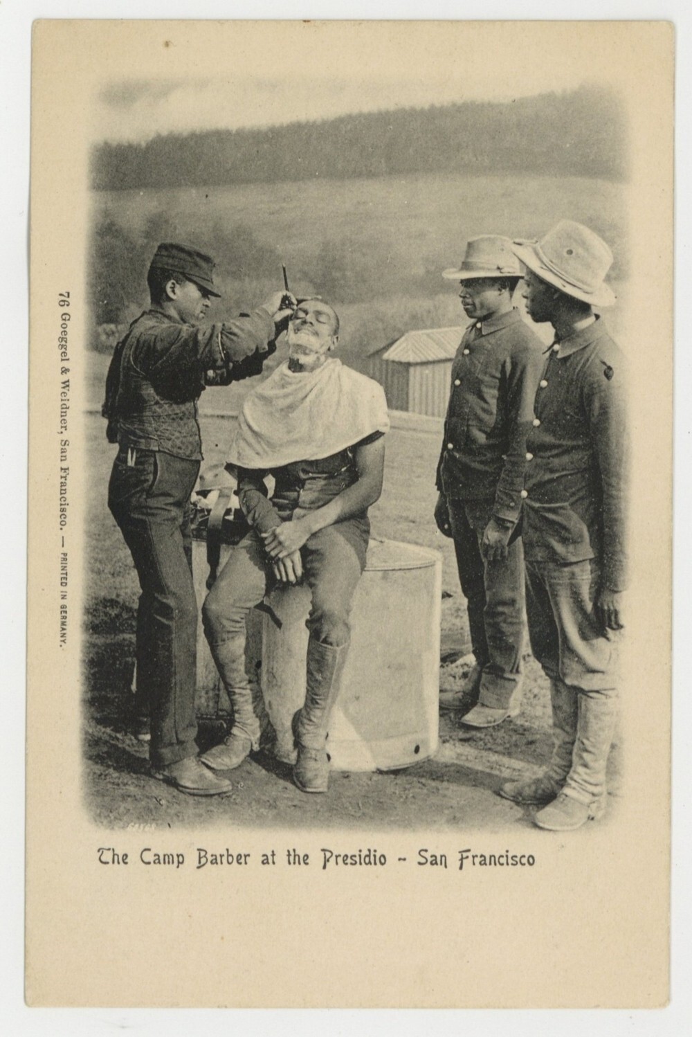 African American Black Buffalo Soldiers 1914 Photo Card 9th Cavalry Spanish War