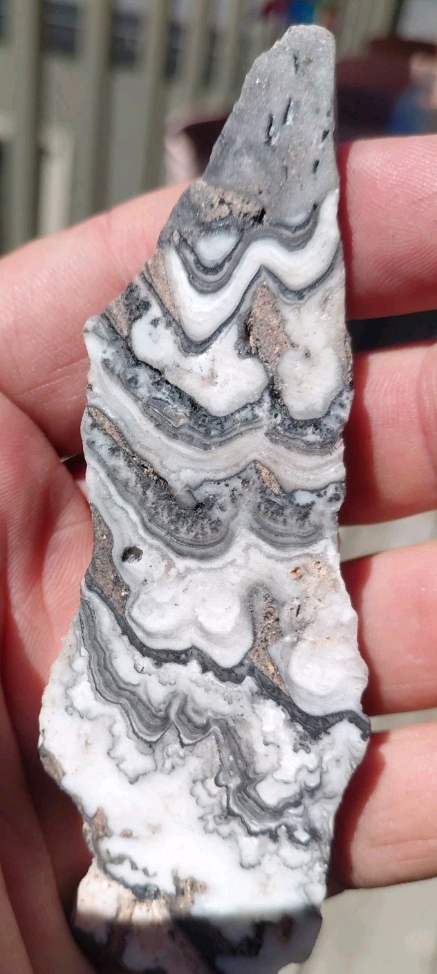 Zebra Calcite Crazy Lace Pattern Paisley Dendritic Bands Slab 4\