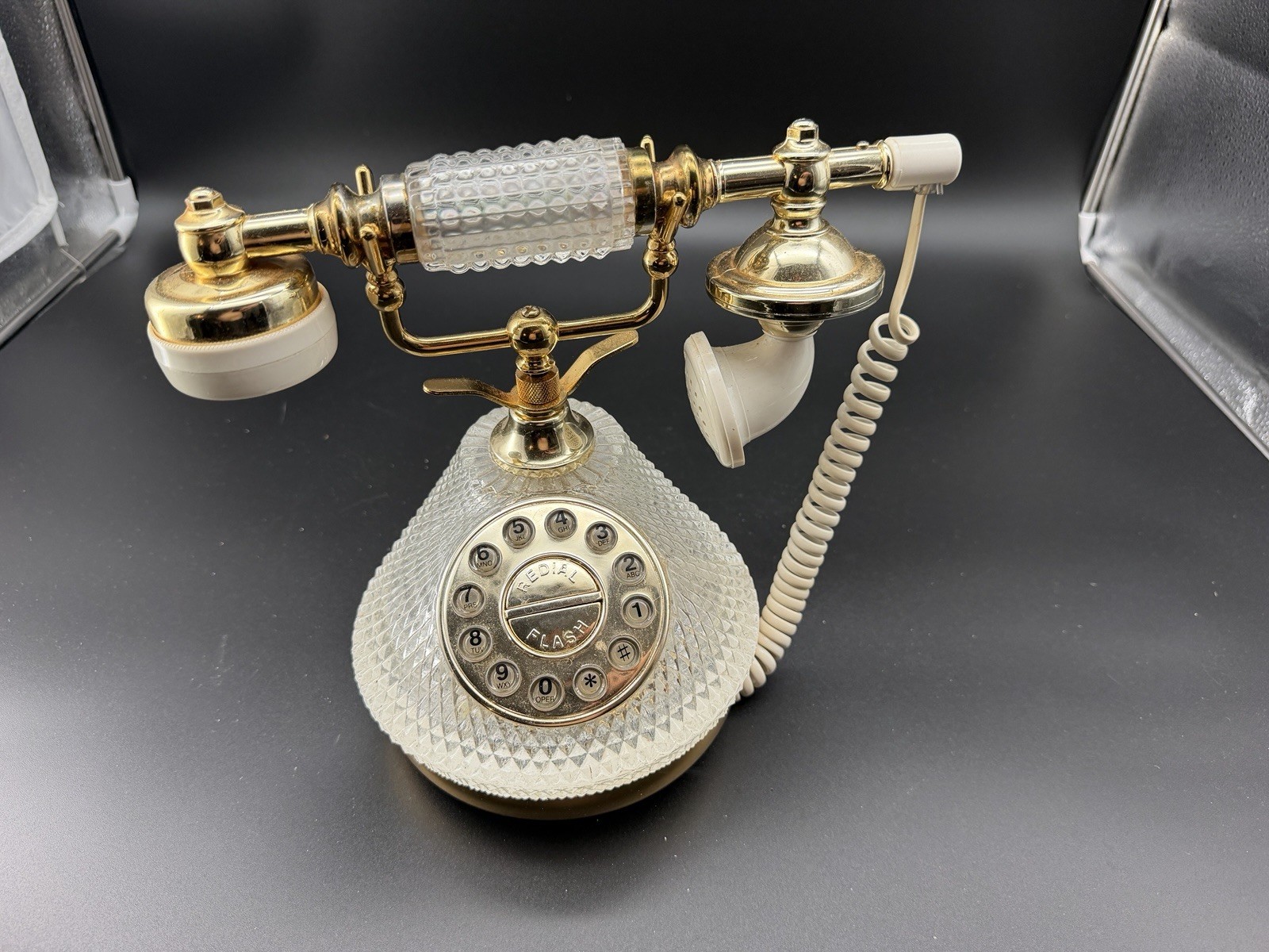 VTG Columbia Telecommunications Crystal Cut Rotary-Style Landline Phone CR-34G
