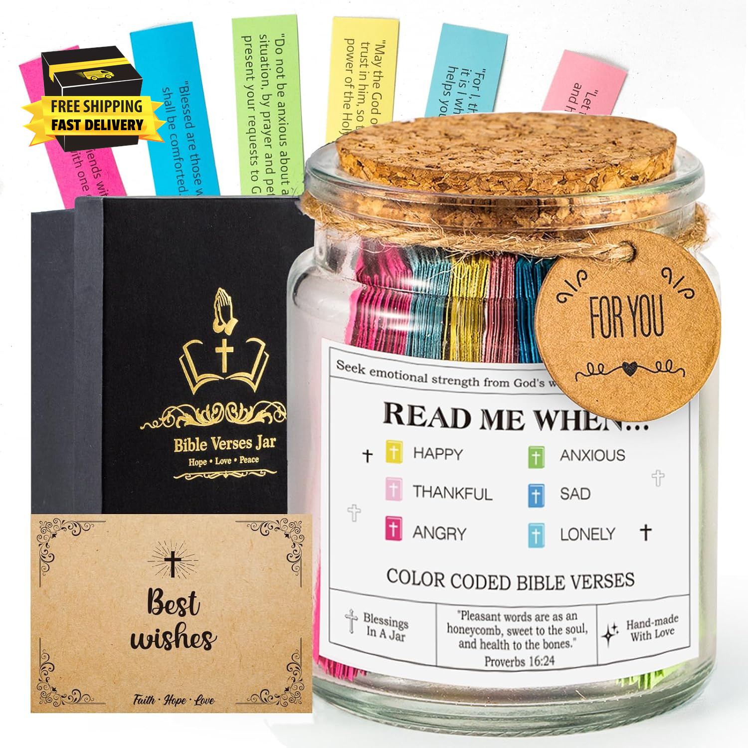 Bible Verse Jar(Kjv) - Christian Gifts for Women, Men, Mom, Dad, Friend, Birthda Bible Verse Jar(Kjv) - Christian Gifts for Women, Men, Mom, Dad, Friend, Birthda