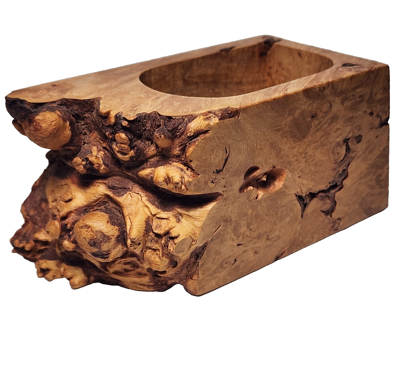 Vintage Michael Elkan Studio Birdseye Maple Burl Wood Box Keepsake Signed No Lid Vintage Michael Elkan Studio Birdseye Maple Burl Wood Box Keepsake Signed No Lid