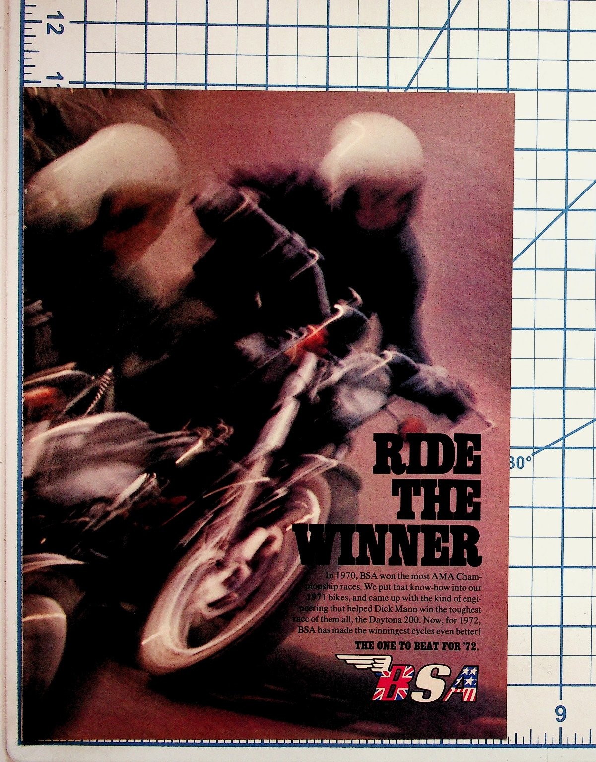1972 BSA Motorcycles Vintage Print Ad Magazine Ephemera Original 1972 BSA Motorcycles Vintage Print Ad Magazine Ephemera Original