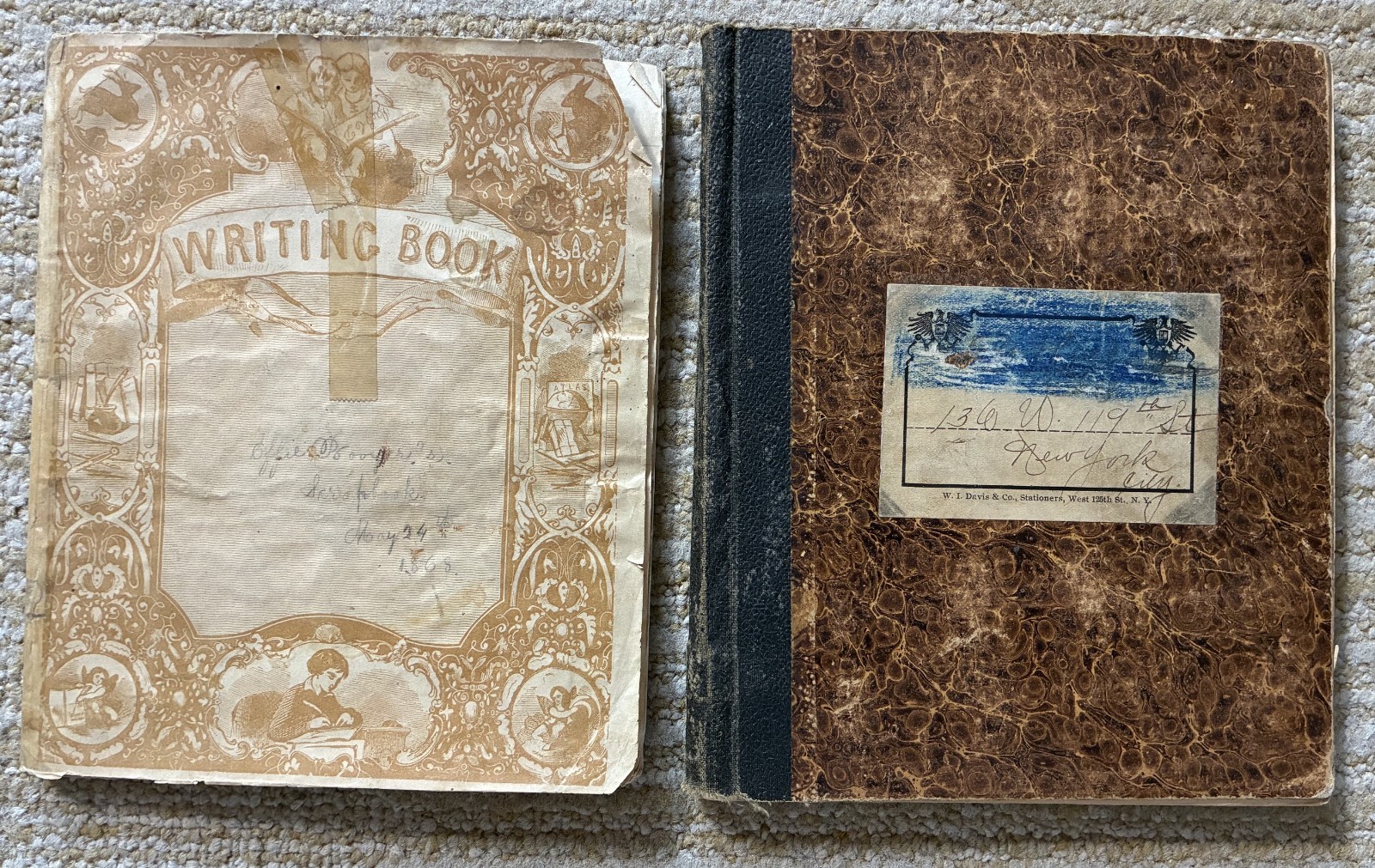 Lot of 2 Small Scrapbooks~1860s & 1900s~Theater Programs~Victorian Trade Cards