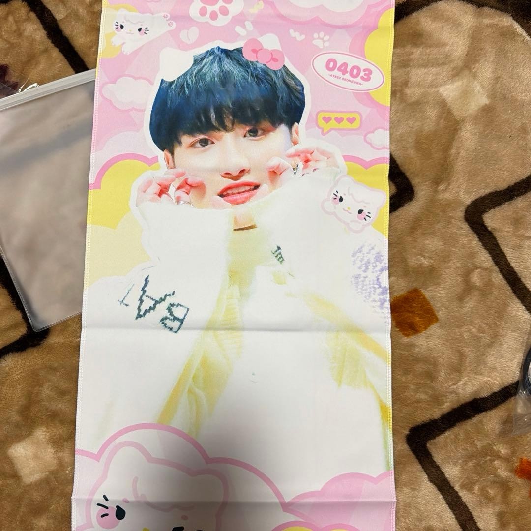 ATEEZ Seonghwa Birthday Slogan Fan Sign for Photos Event Display ATEEZ Seonghwa Birthday Slogan Fan Sign for Photos Event Display