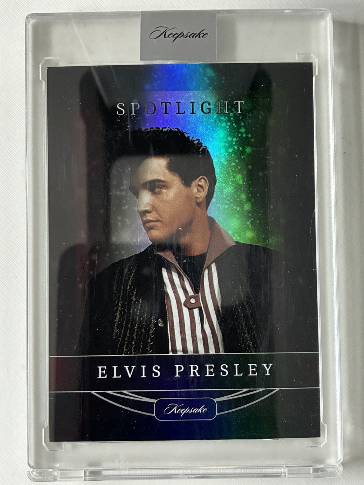 2026 Keepsake Elvis Presley Spotlight #16 Holo Blue 005/100 Encased