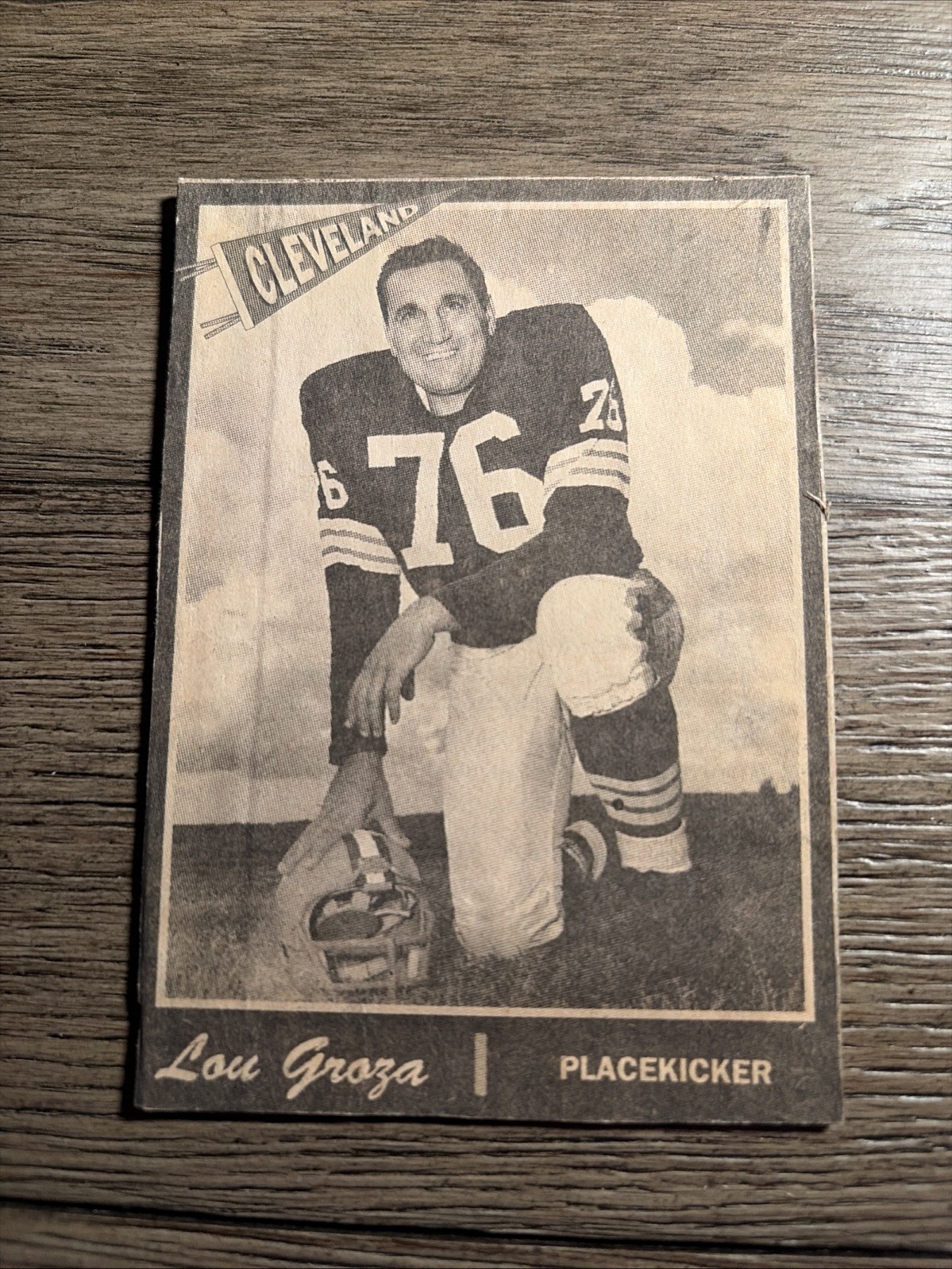 Lou Groza Cleveland Browns 1959 Football Player Panel Lou Groza Cleveland Browns 1959 Football Player Panel
