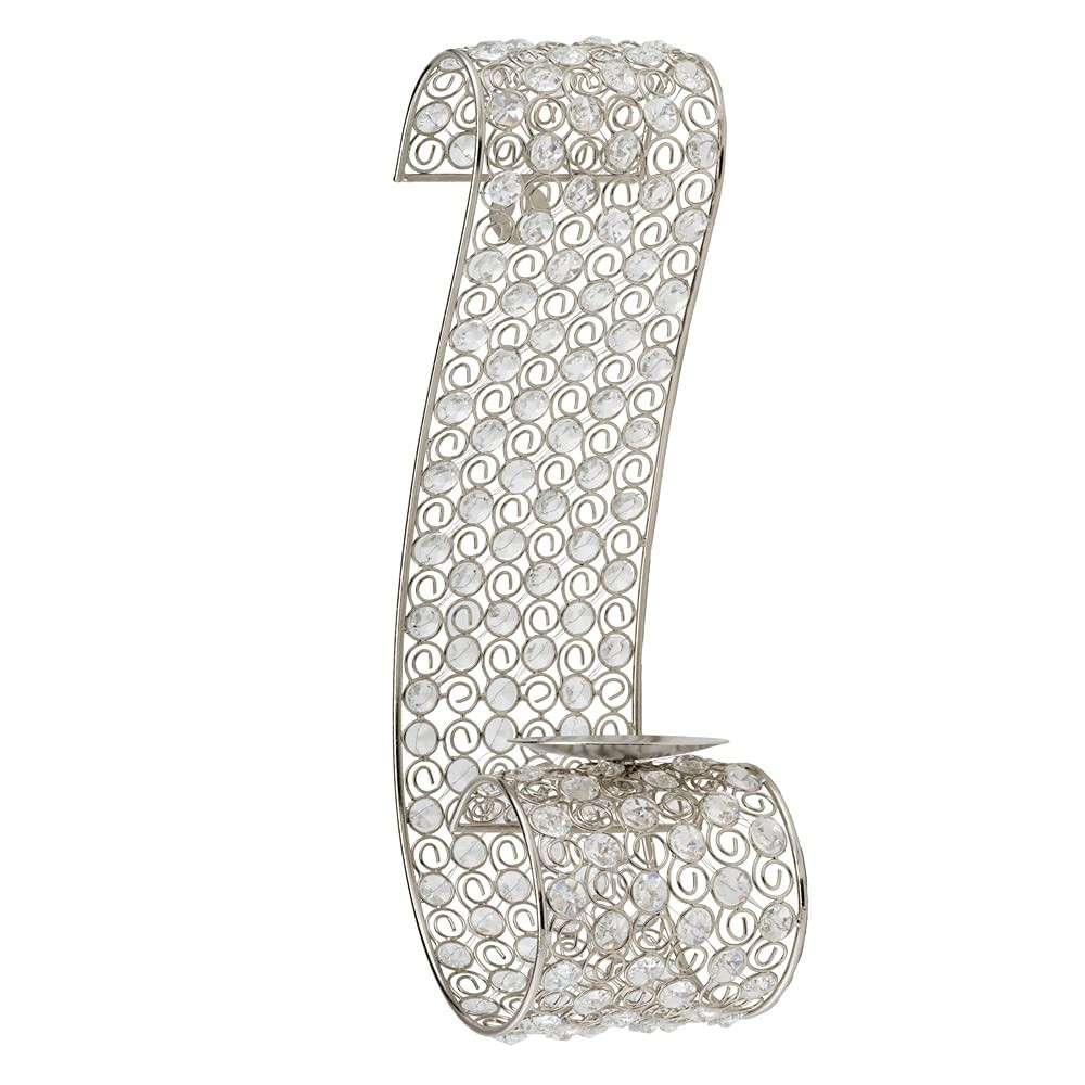 Modern Day Accents Voluta Cristal Scroll Wall Sconce Silver 5716 Modern Day Accents Voluta Cristal Scroll Wall Sconce Silver 5716