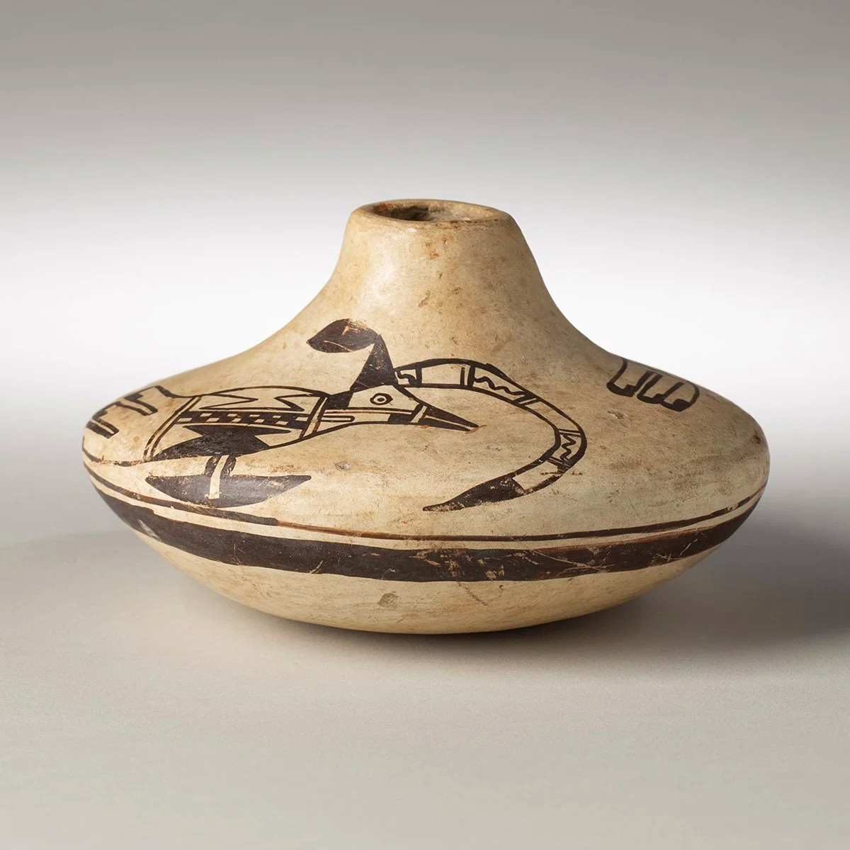 Important Early Hopi Nampeyo Pottery Vessel with Quail