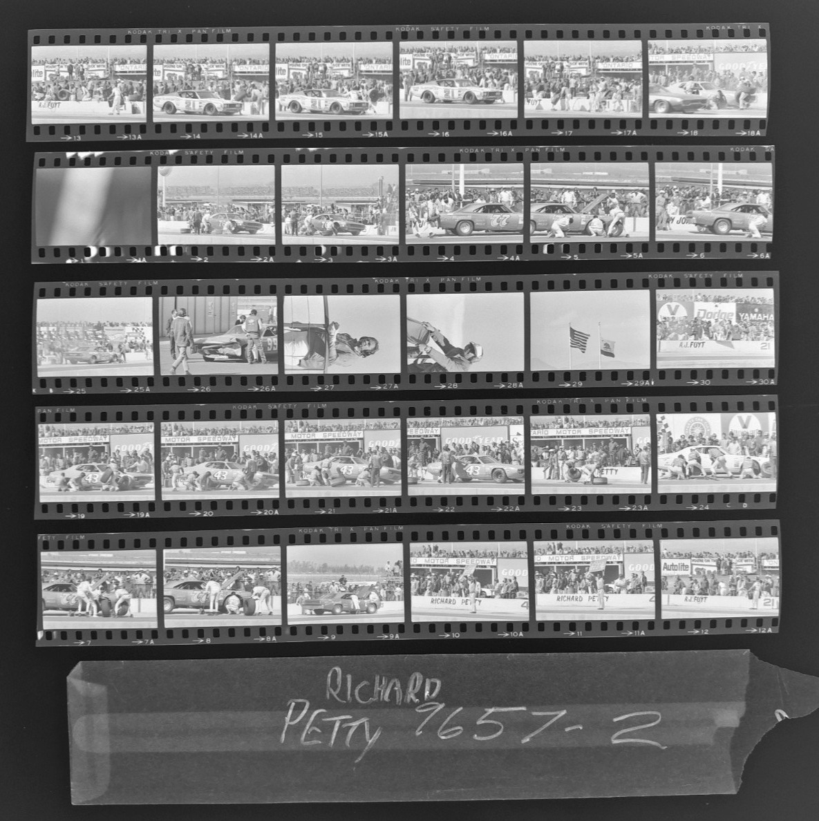 Richard Petty Vintage Negative Strips 35mm 1970's STP #43 Race Car A30 Richard Petty Vintage Negative Strips 35mm 1970's STP #43 Race Car A30