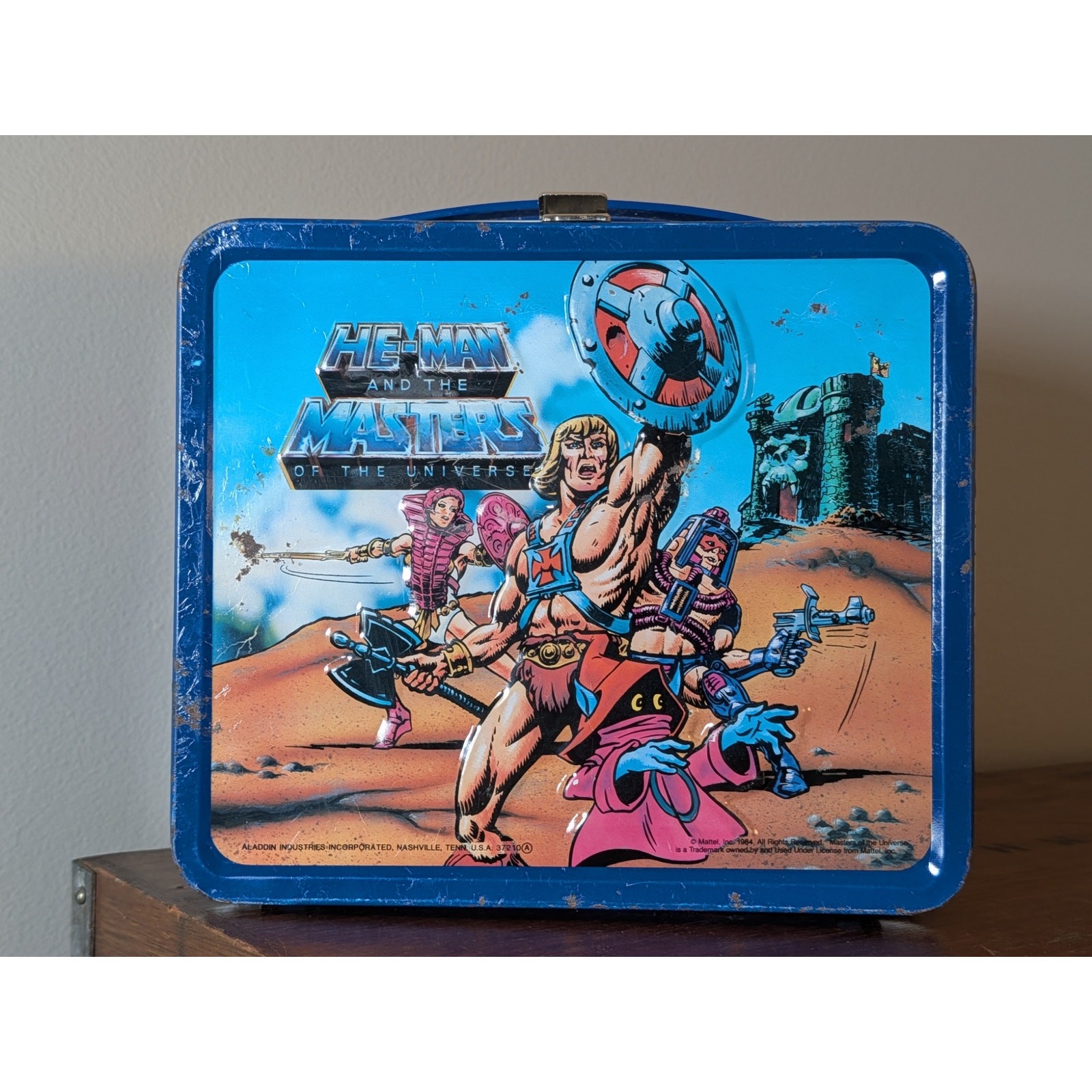 Vintage 1984 He-Man Masters of the Universe Aladdin Metal Lunchbox MOTU
