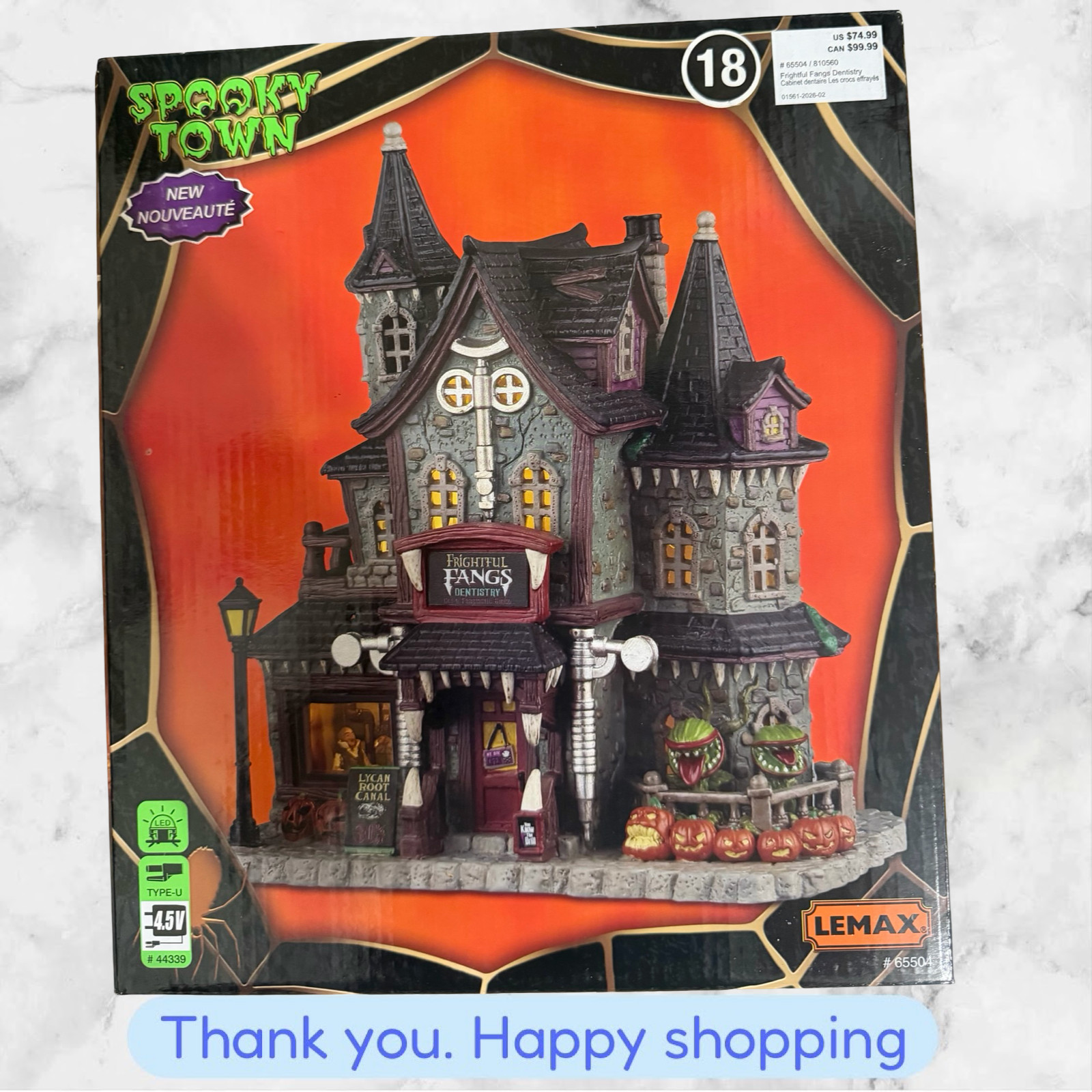 Lemax Spooky Town Halloween Village Frightful Fangs Dentistry 65504 NEW SHIPPING