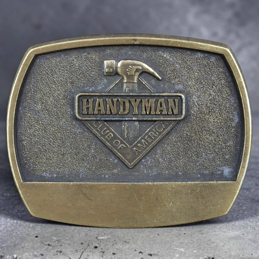 Handyman Club Of America Member Belt Buckle Solid Brass Vintage 1996 Pre-Owned
