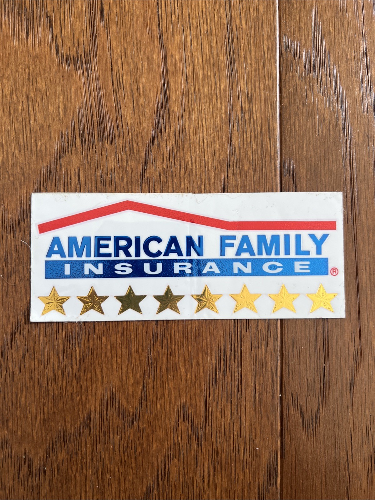 Vtg AMERICAN FAMILY INSURANCE Warning Reflector Sticker Decal Vtg AMERICAN FAMILY INSURANCE Warning Reflector Sticker Decal
