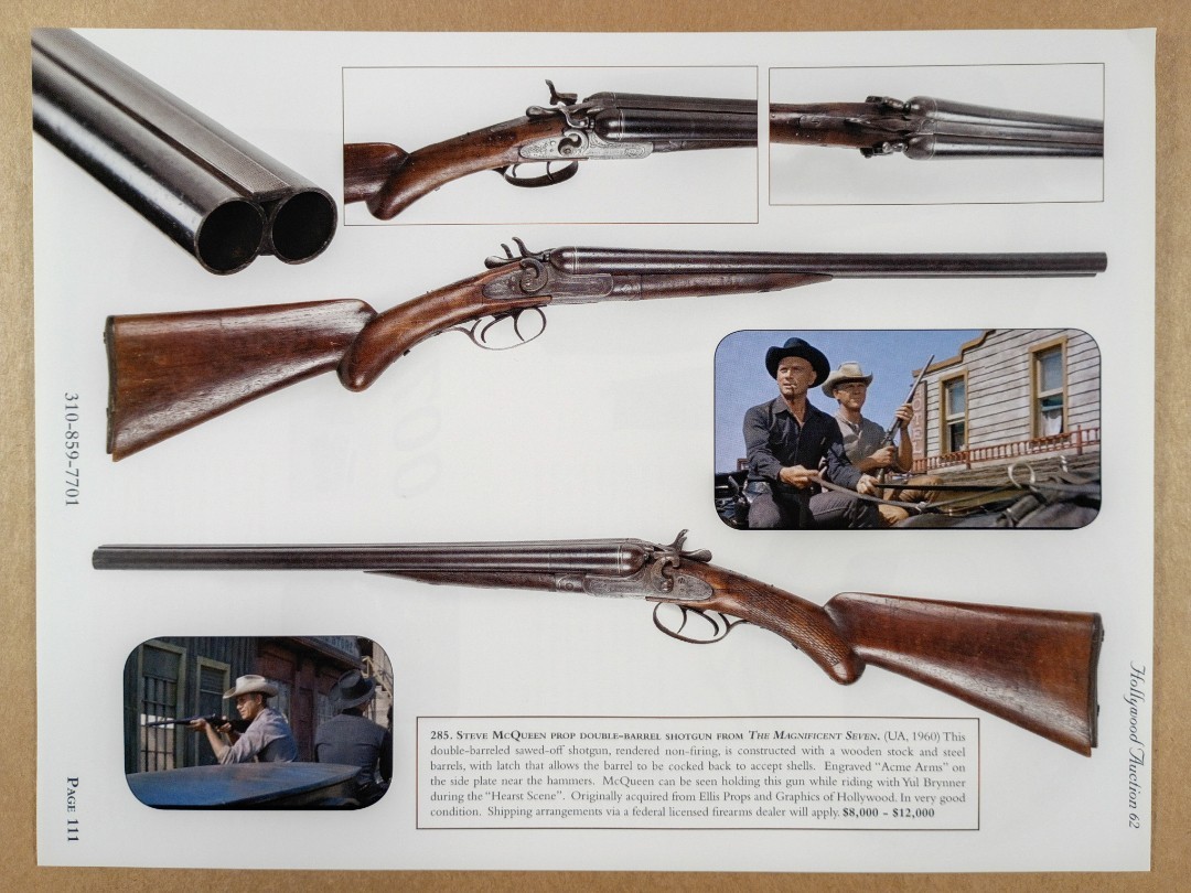 The Magnificent Seven Steve McQueen Prop Shotgun 2013 auction catalog page