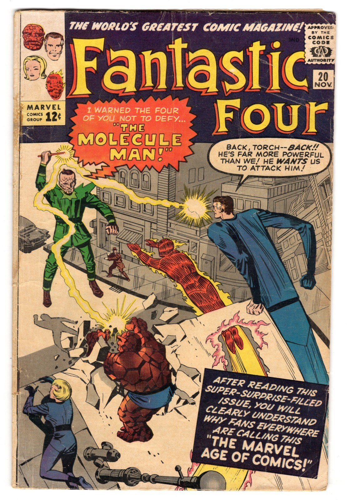 Fantastic Four 20 1963 Marvel Comics G/VG 3.0 1st App Of Molecule Man Thing