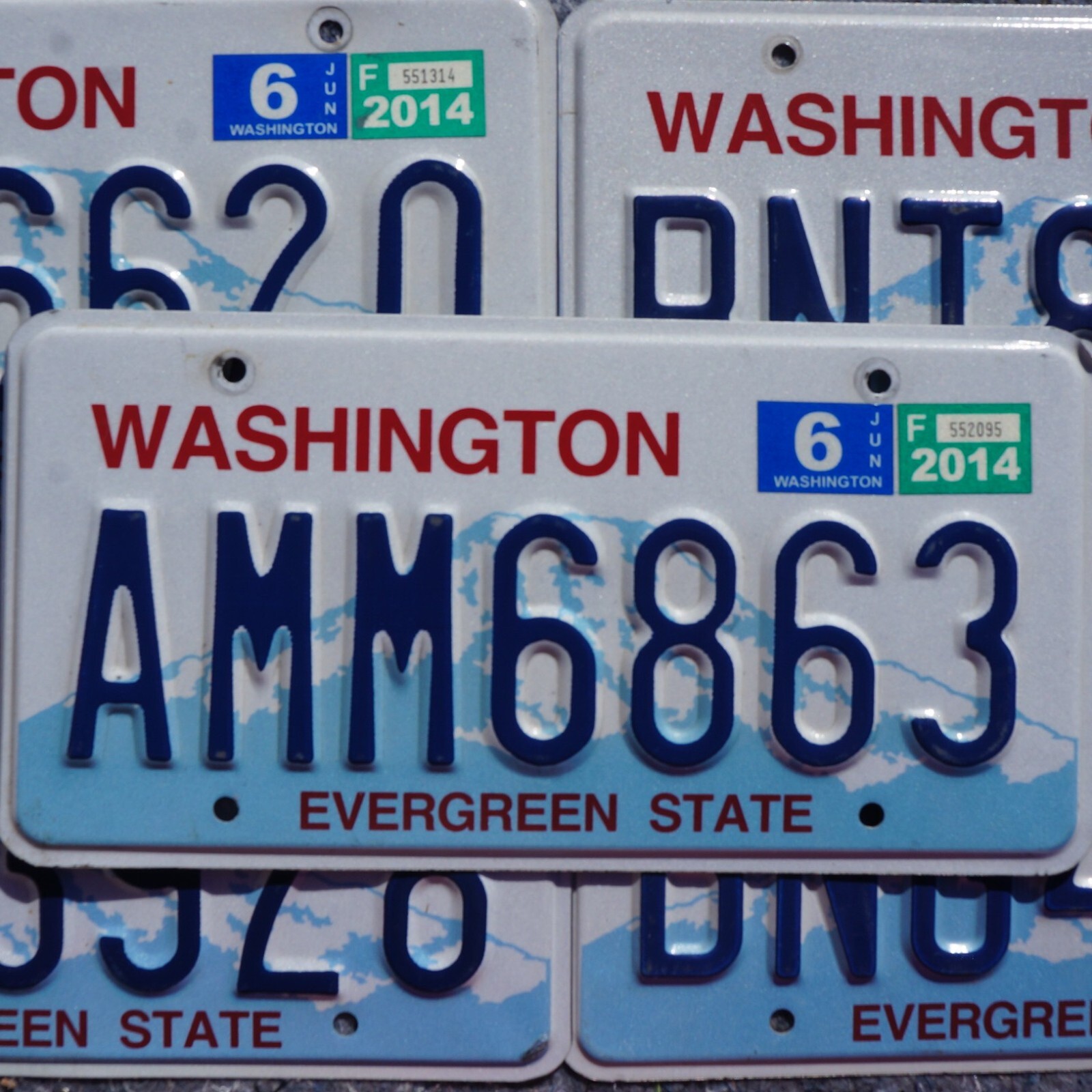 WASHINGTON LICENSE PLATES - EVERGREEN STATE Embossed Graphic License Plate Tags