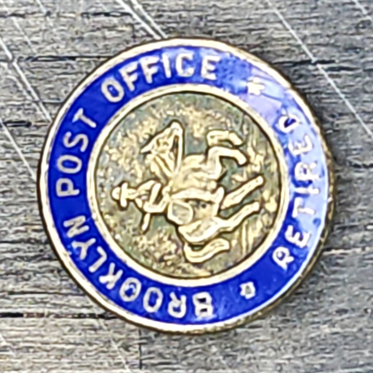 Vintage Sterling Silver Brooklyn Post Office Retired Pin Bastian Bros Enamel