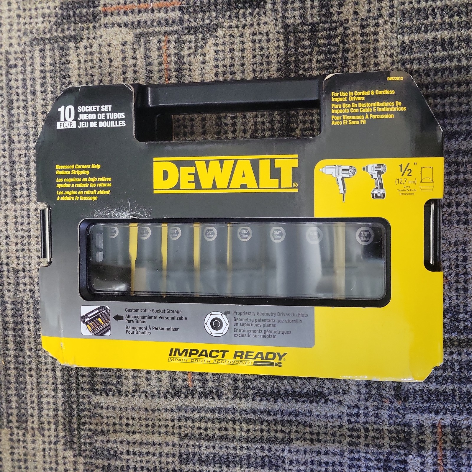 Impact Socket Set 1/2 Drive, 10 Piece 1/4