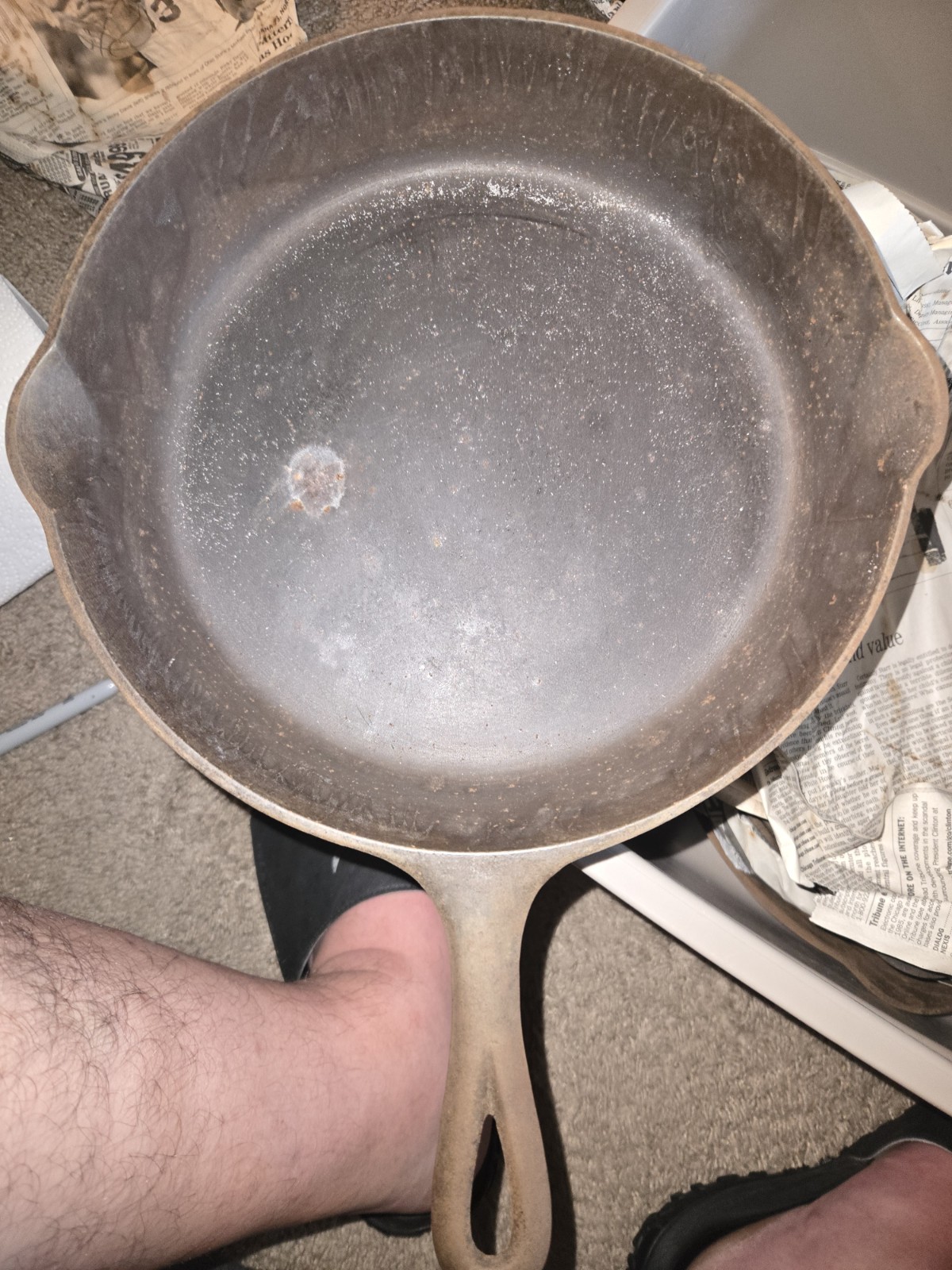 Vintage Griswold No 8 Cast Iron Skillet 704 h Large Block Logo Erie PA Flat