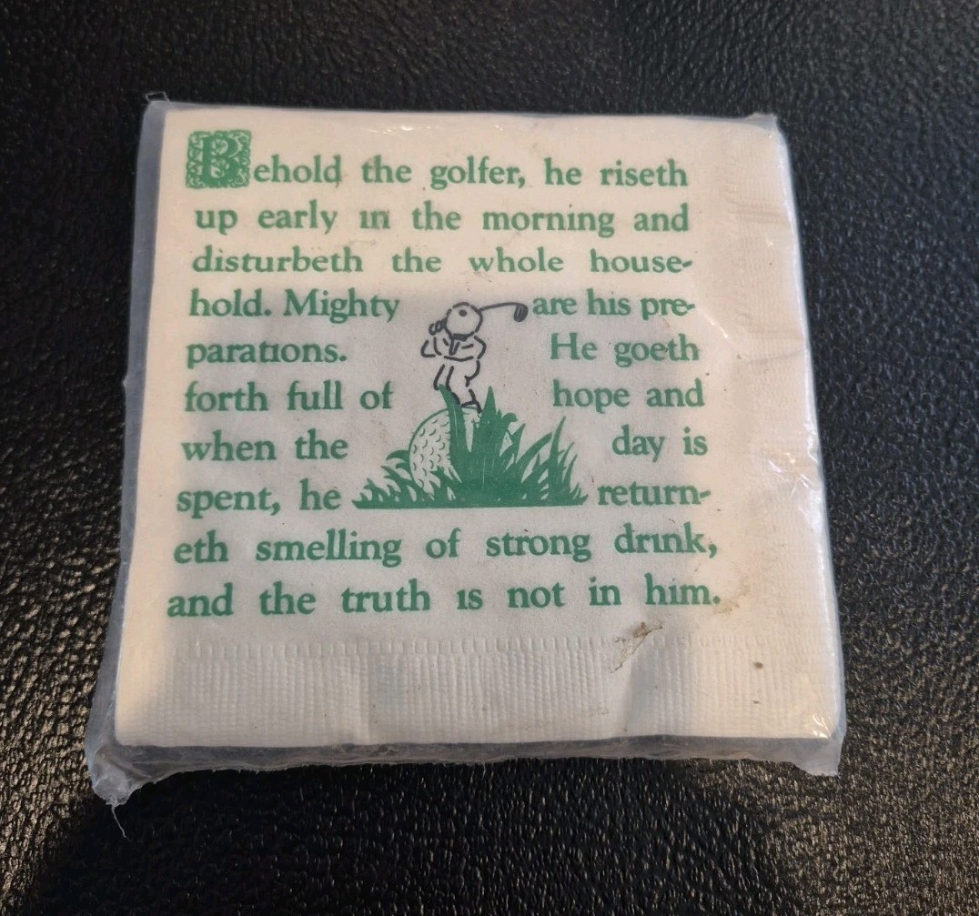 VTG NOS Funny Golf Napkins 5 VTG NOS Funny Golf Napkins 5