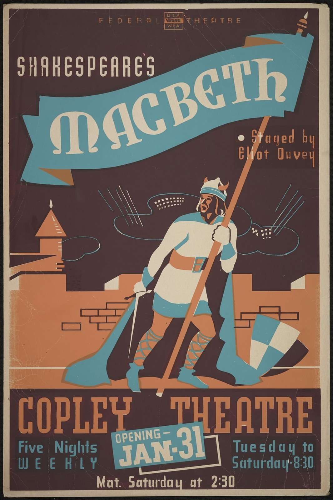 🎭 Shakespeare\'s Macbeth Theater Poster - 24x36” Rare 1930s Matte Print 🎟️