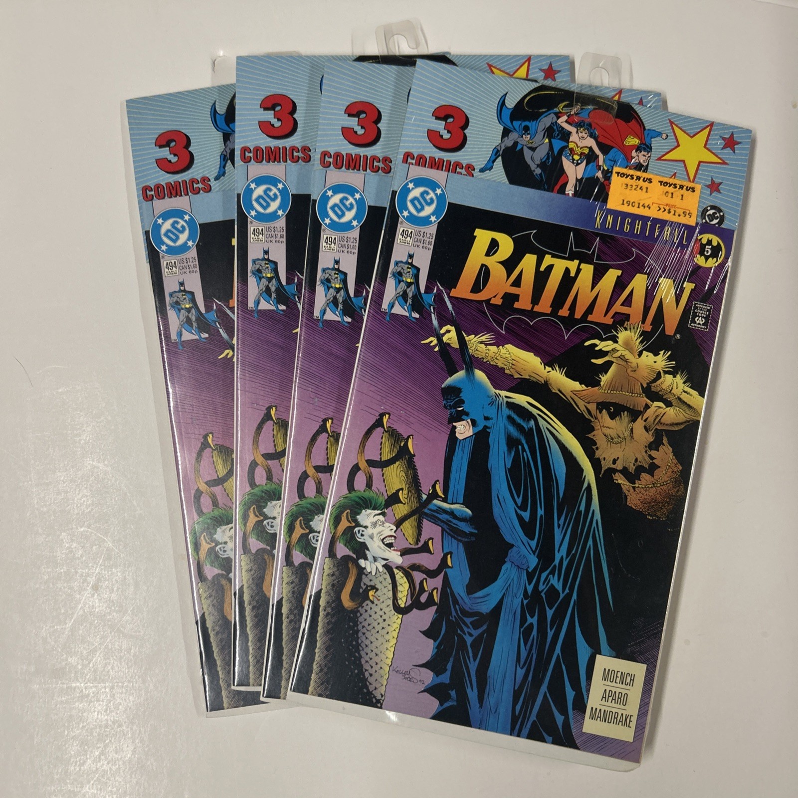 Vintage 1990s Batman Knightfall 3 Comic Pack Part 5, 6 & ? Joker Scarecrow🔥LOOK