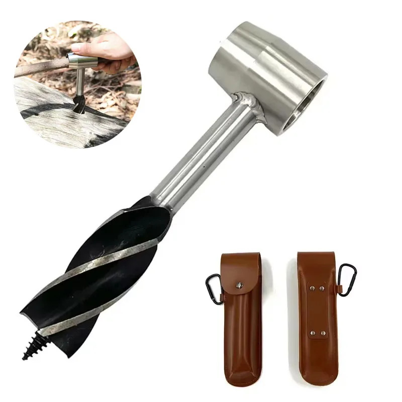 Manual Hand Auger Drill Bit Bushcraft Survival Tool Wood Settlers Camping Black Manual Hand Auger Drill Bit Bushcraft Survival Tool Wood Settlers Camping Black