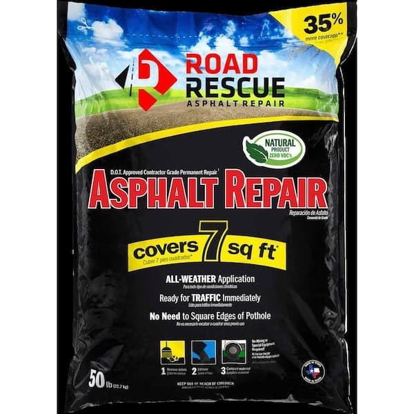 Road Rescue Asphalt Repair Driveway Road Concrete Patch Parking Lot 50 lbs Black Road Rescue Asphalt Repair Driveway Road Concrete Patch Parking Lot 50 lbs Black