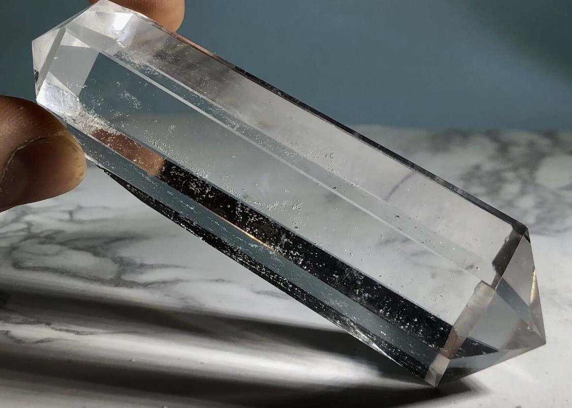 Beautiful Extra Large Vogel Style Glassy Quartz Crystal Point Natural Gemstone