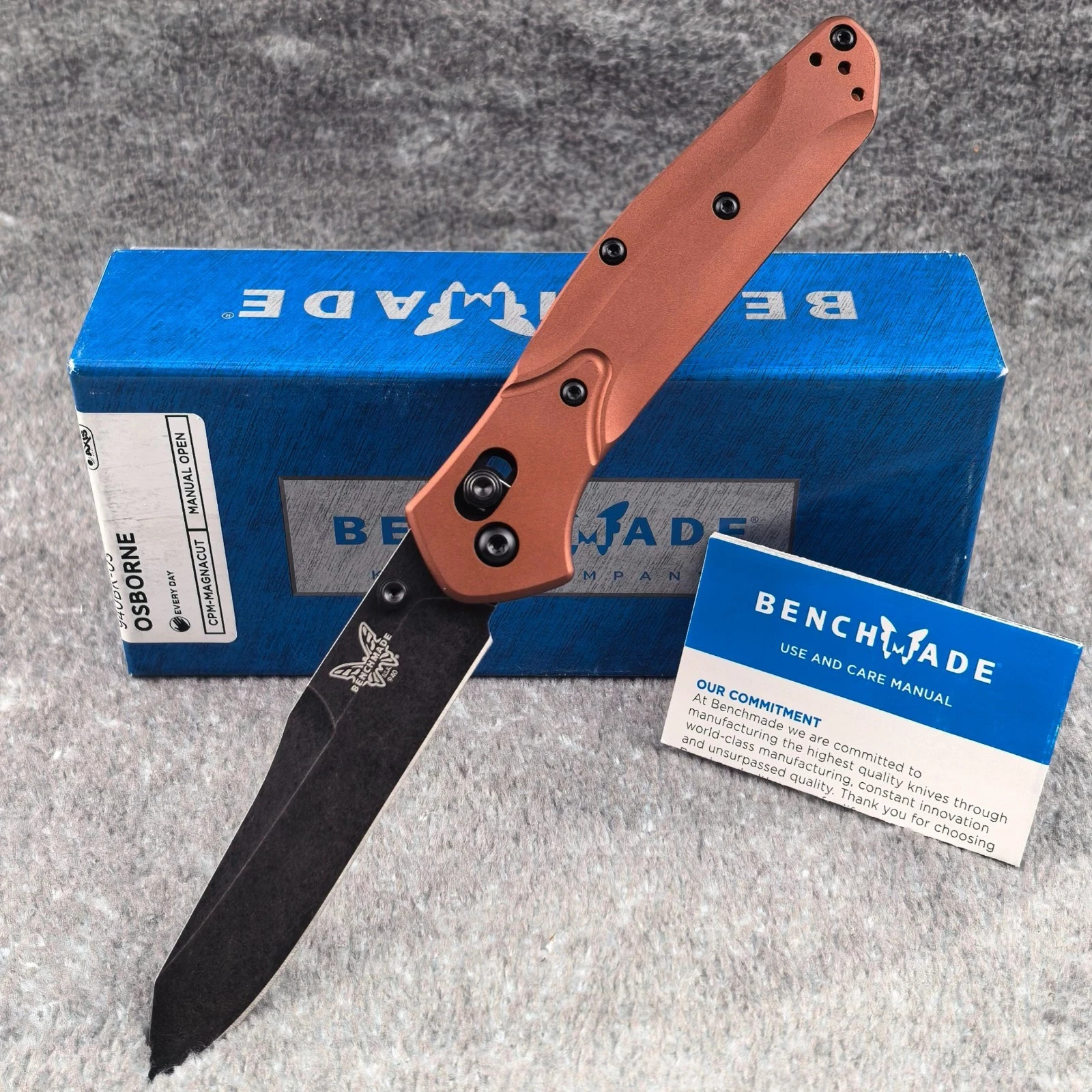 Benchmade 940BK-03 Knives Osborne Burnt Copper Aluminum MagnaCut Folding Knife