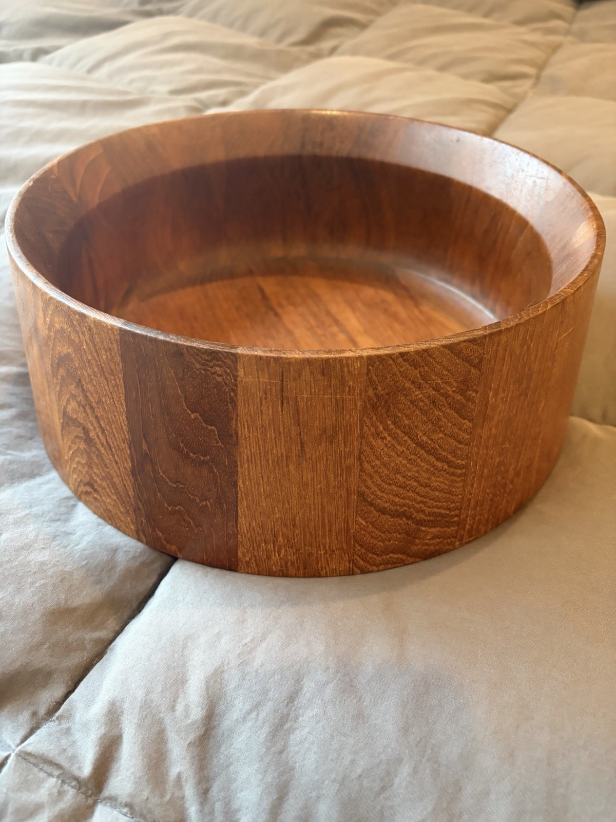 Vintage Dansk Designs IHQ Denmark Teak Wood Salad Serving Bowl 12\