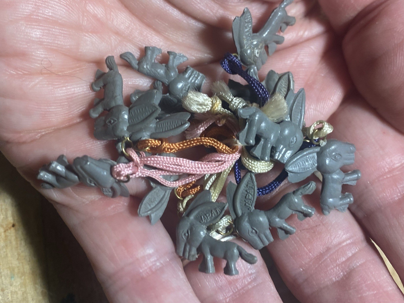 Vintage Lot of 12 Early 1900s Cracker Jack Celluloid Prize Charms - Gray Donkey