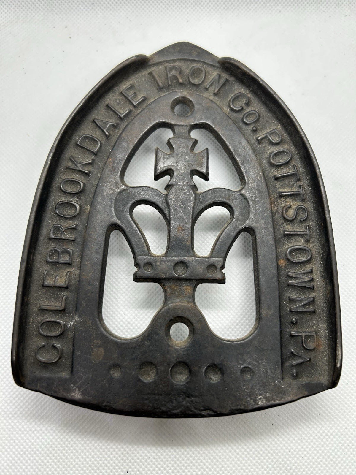 Antique Colebrookdale Cast Iron Co Iron Trivet Pottstown PA Vintage Advertising