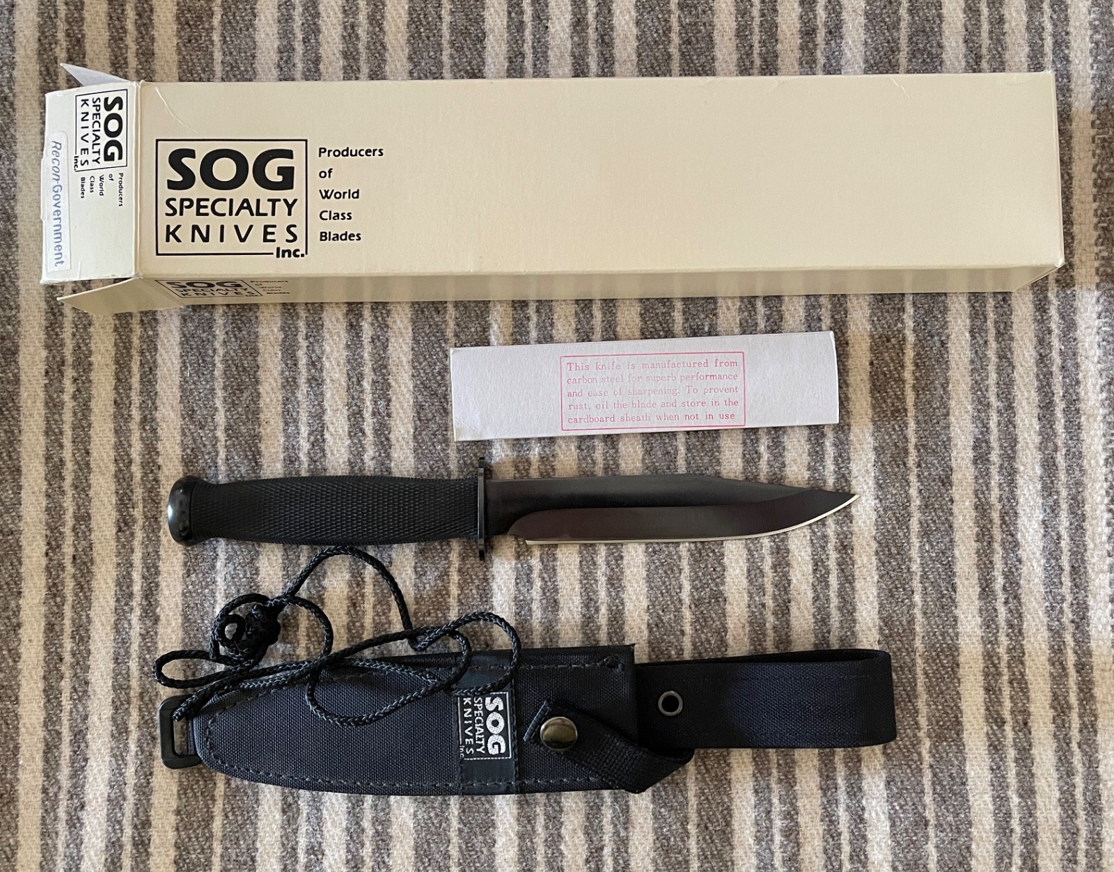 Early Vintage SOG Recon Government S21 Fixed Blade Made In Seki Japan Early Vintage SOG Recon Government S21 Fixed Blade Made In Seki Japan