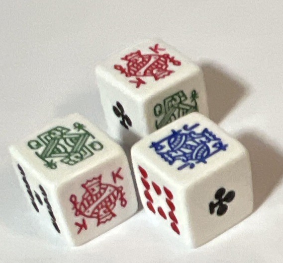 LOT of 3 REPLACEMENT POKER Dice Set in MINT CONDITION AS PICTURED