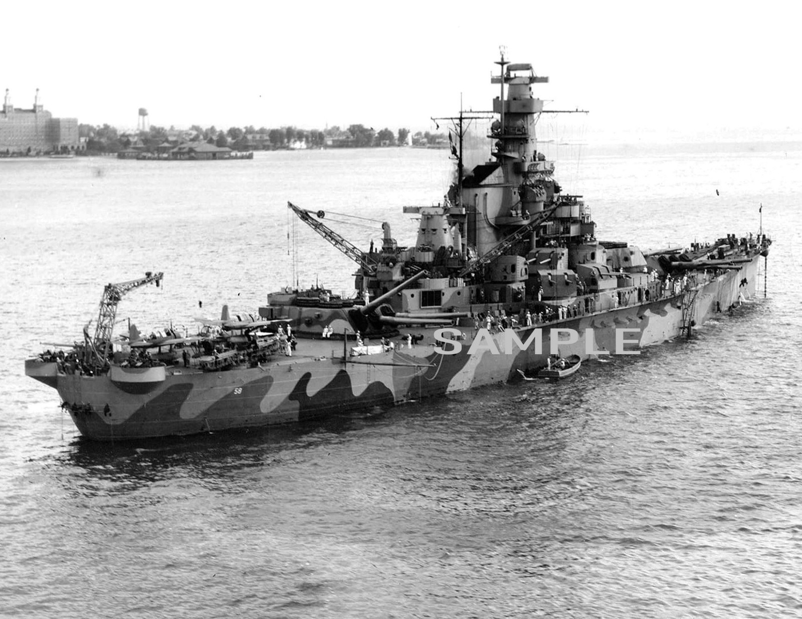 1942 Battleship USS INDIANA 8.5x11 PHOTO #2 1942 Battleship USS INDIANA 8.5x11 PHOTO #2