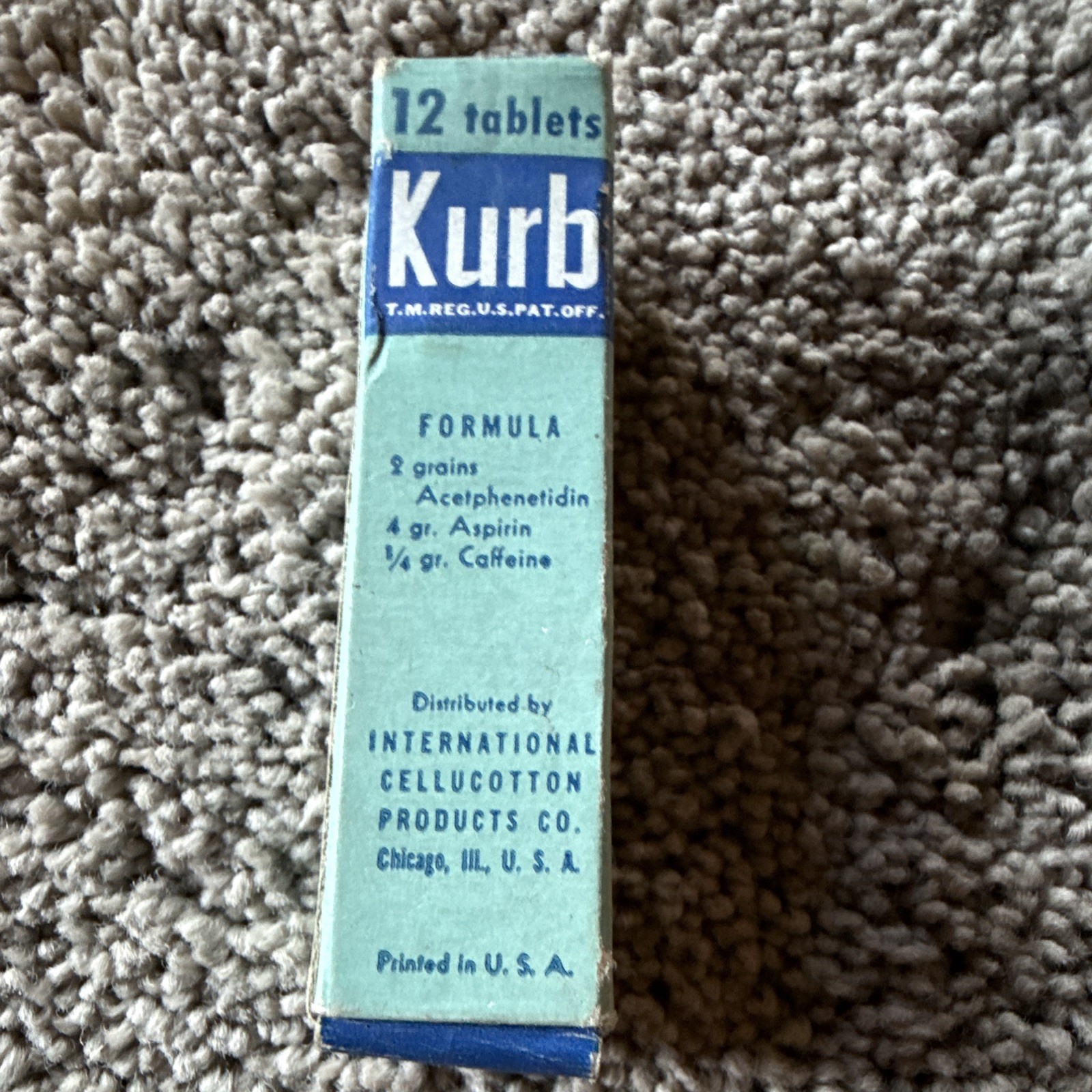 Vintage Complete Kurb Monthly Discomfort Remedy 1930s-1940s. Museum Quality Vintage Complete Kurb Monthly Discomfort Remedy 1930s-1940s. Museum Quality