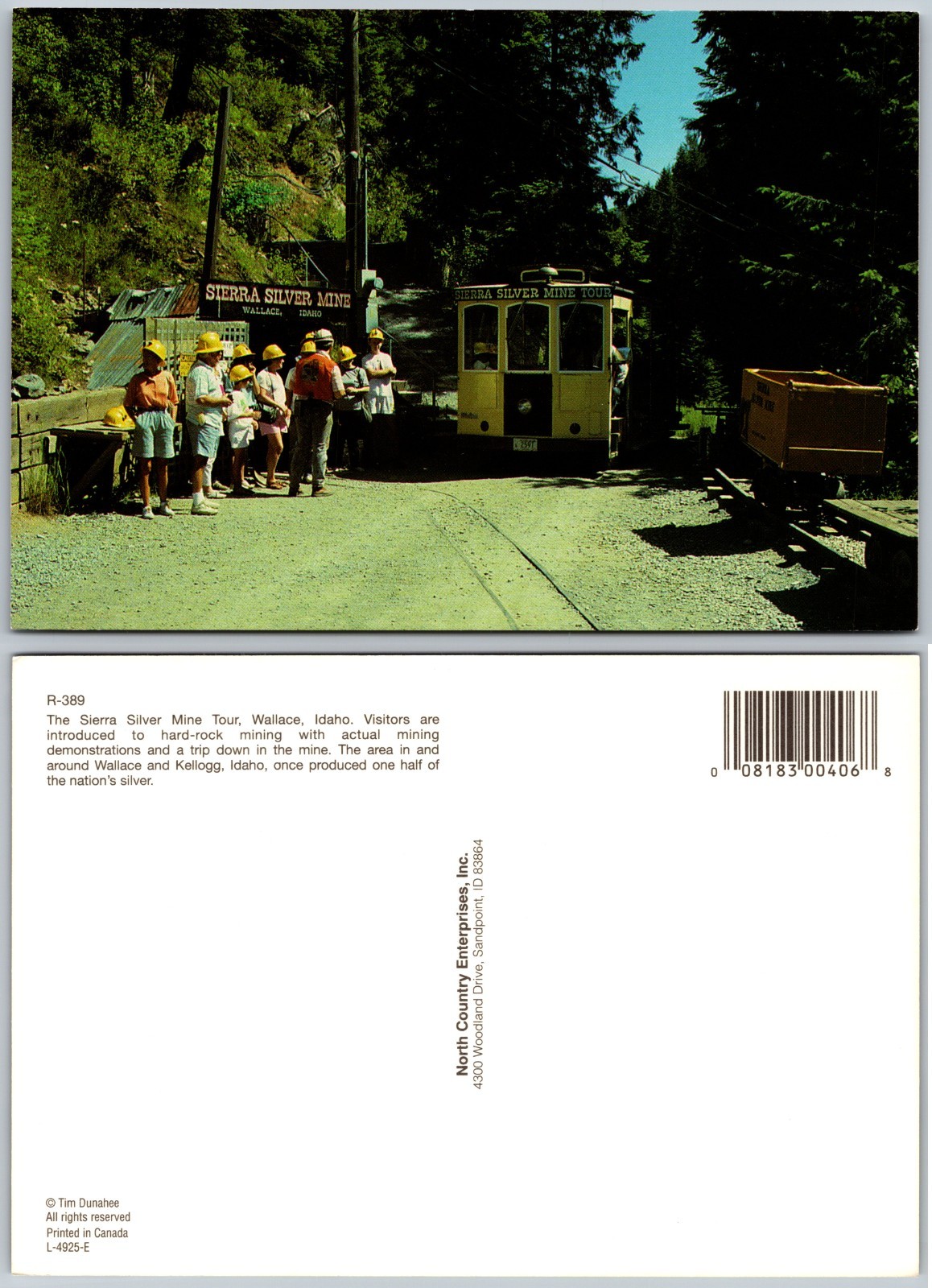 Continental Sierra Silver Mine Tour Wallace Idaho Train Postcard