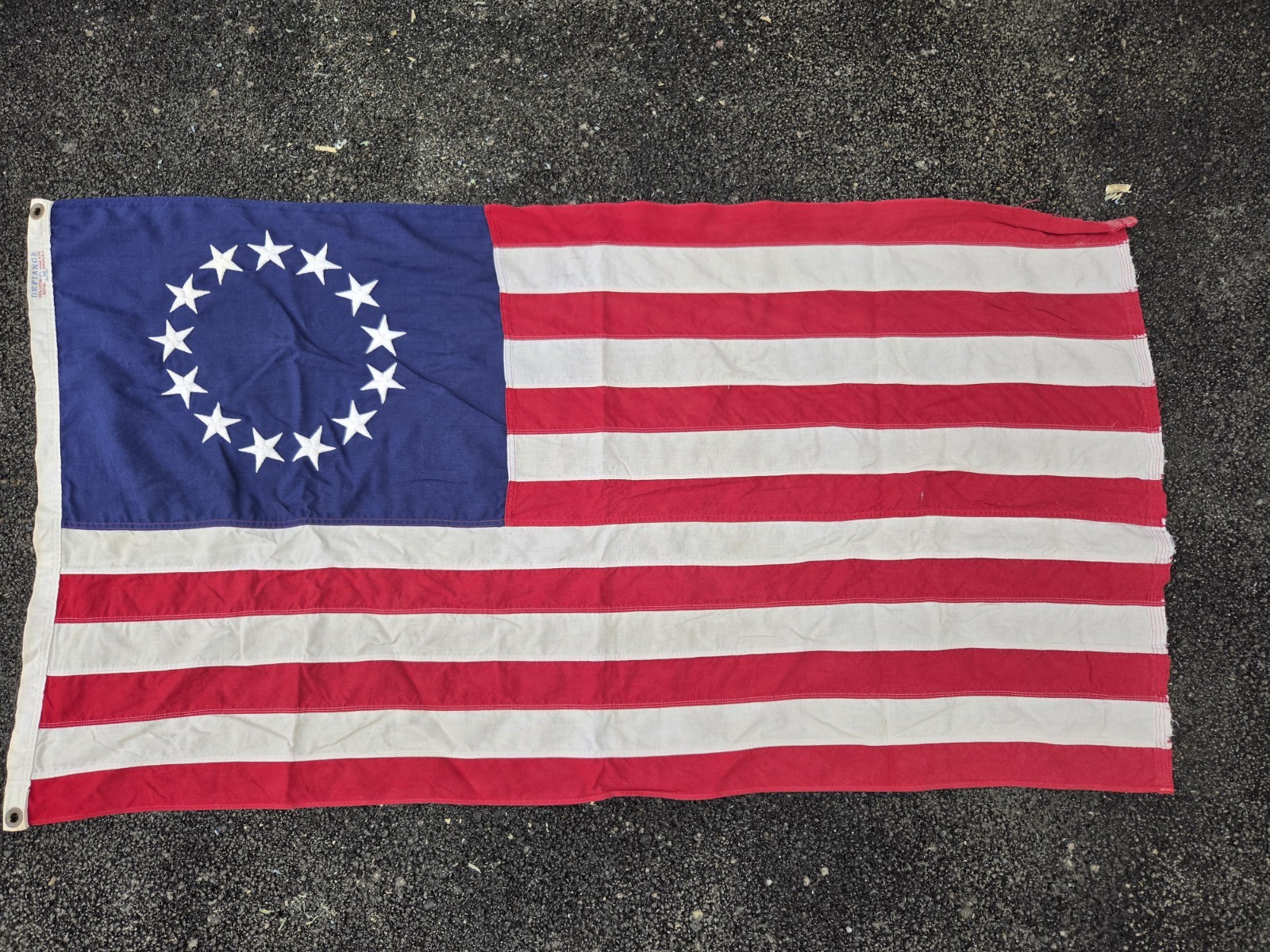 Vintage Annin & Co 13 Star Betsy Ross American Flag Embroidered